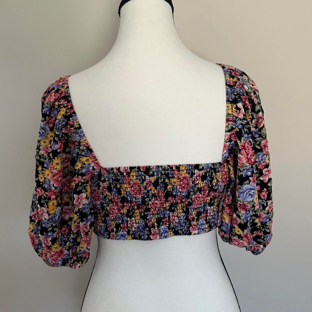 Floral Tie-Front Crop Top Vintage Forever 21 - Picture 3 of 4